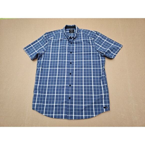 Oakley Hydrolix Daddy-O Woven S/S Button Up Shirt Plaid Men’s Medium - Picture 1 of 9